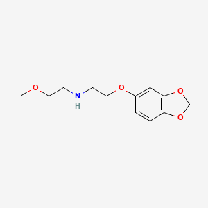 molecular formula C12H17NO4 B13007590 2-(Benzo[d][1,3]dioxol-5-yloxy)-N-(2-methoxyethyl)ethanamine 