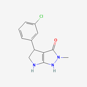 molecular formula C12H12ClN3O B13007596 4-(3-Chlorophenyl)-2-methyl-2,4,5,6-tetrahydropyrrolo[2,3-c]pyrazol-3-ol 