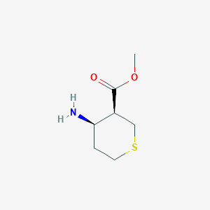 molecular formula C7H13NO2S B13007599 Methyl(3S,4R)-4-aminotetrahydro-2H-thiopyran-3-carboxylate 