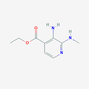 molecular formula C9H13N3O2 B13007608 Ethyl 3-amino-2-(methylamino)isonicotinate 