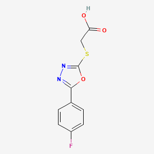 molecular formula C10H7FN2O3S B1300761 [5-(4-氟苯基)-[1,3,4]恶二唑-2-基硫基]-乙酸 CAS No. 485334-65-4