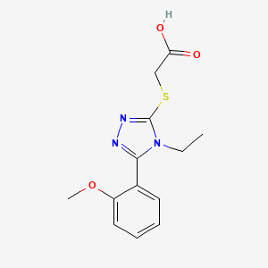 B1300762 [4-Ethyl-5-(2-methoxy-phenyl)-4H-[1,2,4]triazol-3-ylsulfanyl]-acetic acid CAS No. 333313-05-6