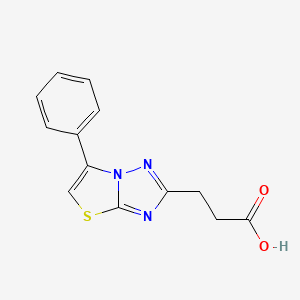 molecular formula C13H11N3O2S B13007637 3-(6-Phenylthiazolo[3,2-b][1,2,4]triazol-2-yl)propanoic acid 