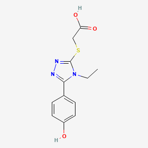molecular formula C12H13N3O3S B1300766 [4-乙基-5-(4-羟基苯基)-4H-[1,2,4]三唑-3-基硫代]-乙酸 CAS No. 462066-81-5