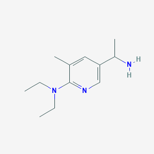 molecular formula C12H21N3 B13007739 5-(1-Aminoethyl)-N,N-diethyl-3-methylpyridin-2-amine 