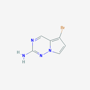 molecular formula C6H5BrN4 B13007778 5-Bromopyrrolo[2,1-f][1,2,4]triazin-2-amine 