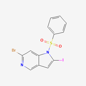 molecular formula C13H8BrIN2O2S B13007803 1-(benzenesulfonyl)-6-bromo-2-iodo-1H-pyrrolo[3,2-c]pyridine CAS No. 1638764-69-8