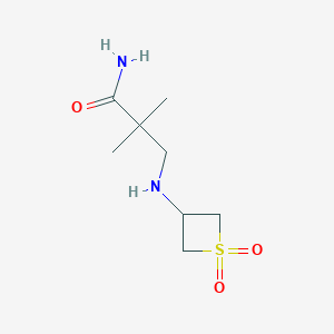 molecular formula C8H16N2O3S B13007814 3-((1,1-Dioxidothietan-3-yl)amino)-2,2-dimethylpropanamide 