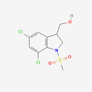 (5,7-Dichloro-1-(methylsulfonyl)indolin-3-yl)methanol