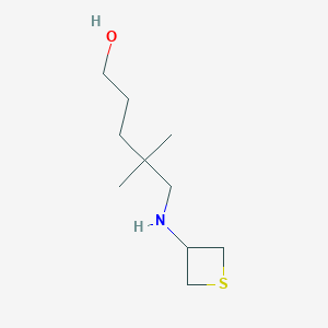 molecular formula C10H21NOS B13007843 4,4-Dimethyl-5-(thietan-3-ylamino)pentan-1-ol 