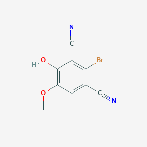 molecular formula C9H5BrN2O2 B13007846 2-Bromo-4-hydroxy-5-methoxyisophthalonitrile 