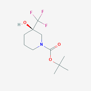 molecular formula C11H18F3NO3 B13007852 tert-butyl (3R)-3-hydroxy-3-(trifluoromethyl)piperidine-1-carboxylate 