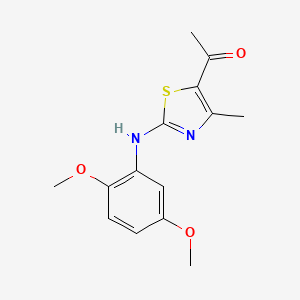 molecular formula C14H16N2O3S B1300786 1-[2-(2,5-二甲氧基苯胺基)-4-甲基-1,3-噻唑-5-基]-1-乙酮 CAS No. 398472-44-1