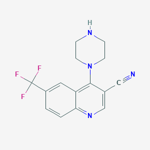 4-(Piperazin-1-yl)-6-(trifluoromethyl)quinoline-3-carbonitrile