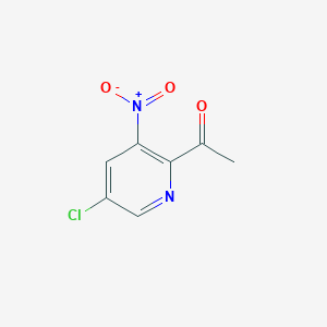 molecular formula C7H5ClN2O3 B13007947 1-(5-Chloro-3-nitropyridin-2-yl)ethanone 