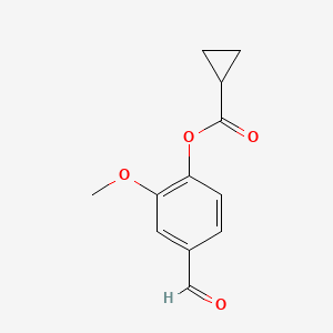 molecular formula C12H12O4 B1300803 4-甲酰基-2-甲氧苯基环丙烷羧酸酯 CAS No. 380336-99-2
