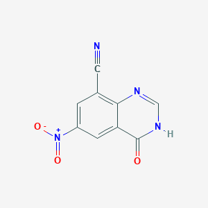 molecular formula C9H4N4O3 B13008041 4-Hydroxy-6-nitroquinazoline-8-carbonitrile 