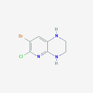 molecular formula C7H7BrClN3 B13008055 7-Bromo-6-chloro-1,2,3,4-tetrahydropyrido[2,3-b]pyrazine 