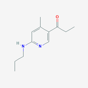 molecular formula C12H18N2O B13008063 1-(4-Methyl-6-(propylamino)pyridin-3-yl)propan-1-one 