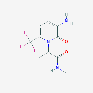 molecular formula C10H12F3N3O2 B13008067 2-(3-Amino-2-oxo-6-(trifluoromethyl)pyridin-1(2H)-yl)-N-methylpropanamide 