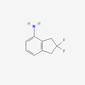 molecular formula C9H9F2N B13008162 2,2-Difluoro-2,3-dihydro-1H-inden-4-amine 