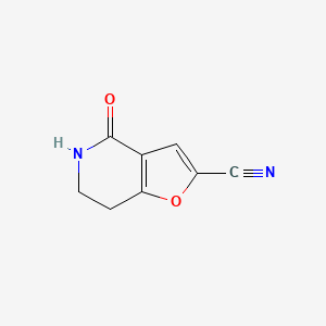 molecular formula C8H6N2O2 B13008241 4-Oxo-4,5,6,7-tetrahydrofuro[3,2-c]pyridine-2-carbonitrile 