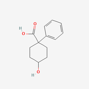 molecular formula C13H16O3 B13008247 4-Hydroxy-1-phenylcyclohexanecarboxylic acid 