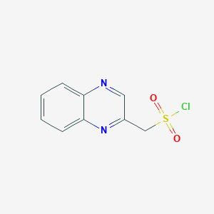 molecular formula C9H7ClN2O2S B13008252 (Quinoxalin-2-yl)methanesulfonyl chloride 