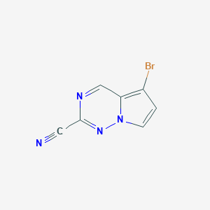 molecular formula C7H3BrN4 B13008259 5-Bromopyrrolo[2,1-f][1,2,4]triazine-2-carbonitrile 