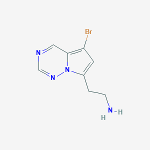 molecular formula C8H9BrN4 B13008286 2-(5-Bromopyrrolo[2,1-f][1,2,4]triazin-7-yl)ethan-1-amine 