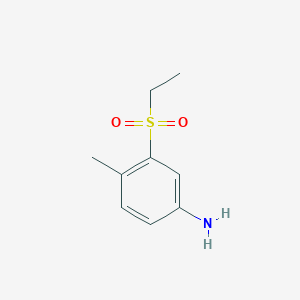 molecular formula C9H13NO2S B13008309 3-(Ethylsulfonyl)-4-methylaniline 