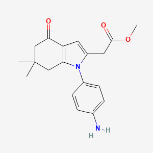 Methyl 2-(1-(4-aminophenyl)-6,6-dimethyl-4-oxo-4,5,6,7-tetrahydro-1H-indol-2-yl)acetate