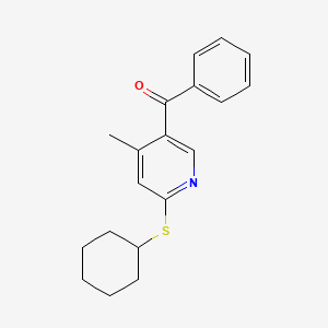 molecular formula C19H21NOS B13008328 (6-(Cyclohexylthio)-4-methylpyridin-3-yl)(phenyl)methanone 