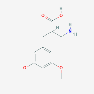 molecular formula C12H17NO4 B13008334 2-Aminomethyl-3-(3,5-dimethoxyphenyl)propionic acid 