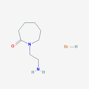 molecular formula C8H17BrN2O B13008338 1-(2-Aminoethyl)azepan-2-one hydrobromide 