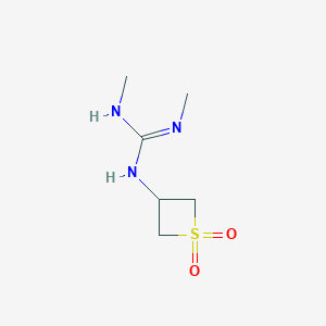 molecular formula C6H13N3O2S B13008348 1-(1,1-Dioxidothietan-3-yl)-2,3-dimethylguanidine 