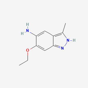 molecular formula C10H13N3O B13008403 6-ethoxy-3-methyl-1H-indazol-5-amine 