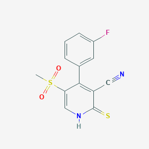 4-(3-Fluorophenyl)-5-(methylsulfonyl)-2-thioxo-1,2-dihydropyridine-3-carbonitrile