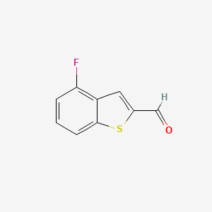 molecular formula C9H5FOS B13008492 4-Fluorobenzo[b]thiophene-2-carbaldehyde 