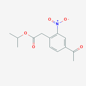 molecular formula C13H15NO5 B13008526 Isopropyl 2-(4-acetyl-2-nitrophenyl)acetate 