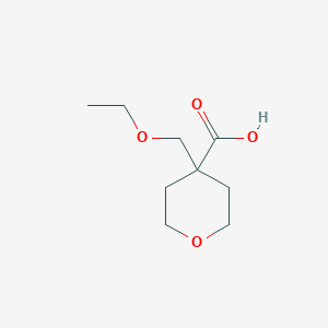 molecular formula C9H16O4 B13008535 4-Ethoxymethyl-tetrahydro-pyran-4-carboxylic acid 