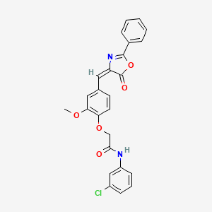 N-(3-chlorophenyl)-2-[2-methoxy-4-[(Z)-(5-oxo-2-phenyl-1,3-oxazol-4-ylidene)methyl]phenoxy]acetamide