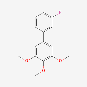 molecular formula C15H15FO3 B13008574 3'-Fluoro-3,4,5-trimethoxy-1,1'-biphenyl 