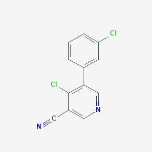 molecular formula C12H6Cl2N2 B13008576 4-Chloro-5-(3-chlorophenyl)nicotinonitrile 