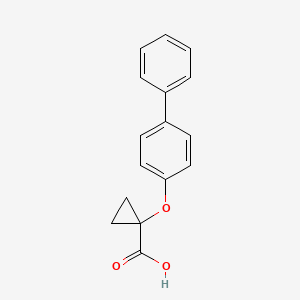 molecular formula C16H14O3 B13008596 1-([1,1'-Biphenyl]-4-yloxy)cyclopropanecarboxylic acid CAS No. 1399657-26-1