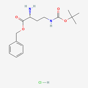 molecular formula C16H25ClN2O4 B13008621 H-D-Dab(Boc)-OBzl.HCl 