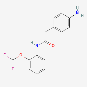 molecular formula C15H14F2N2O2 B13008648 2-(4-Aminophenyl)-N-(2-(difluoromethoxy)phenyl)acetamide CAS No. 1094442-47-3