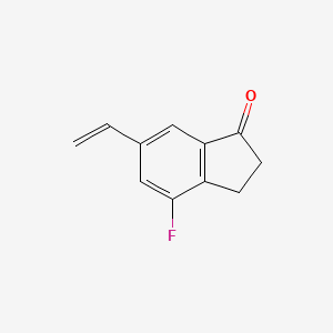 molecular formula C11H9FO B13008696 4-Fluoro-6-vinyl-2,3-dihydro-1H-inden-1-one 