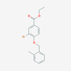 molecular formula C17H17BrO3 B13008715 Ethyl 3-bromo-4-((2-methylbenzyl)oxy)benzoate 