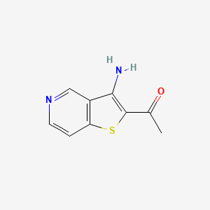 molecular formula C9H8N2OS B13008738 1-(3-Aminothieno[3,2-c]pyridin-2-yl)ethanone 